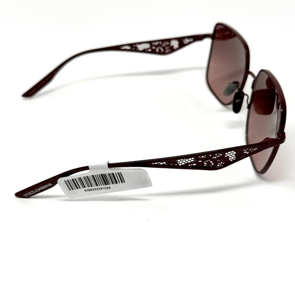 DOLCE & GABBANA Lace Square Sunglasses 57mm In Bordeaux - Picture 8 of 16